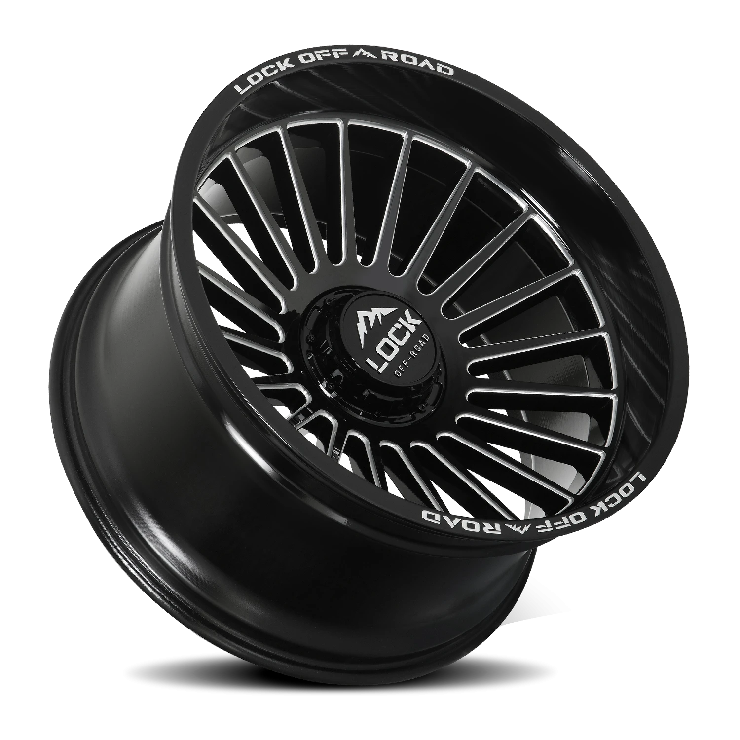 Lock Offroad Invasion Gloss Black W/ Milling 20x10 -18 5x127|5x139.7mm 87.1mm
