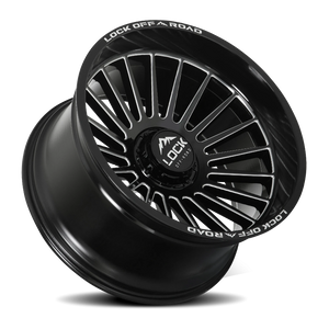 Lock Offroad Invasion Gloss Black W/ Milling 22x12 -44 5x127|5x139.7mm 87.1mm