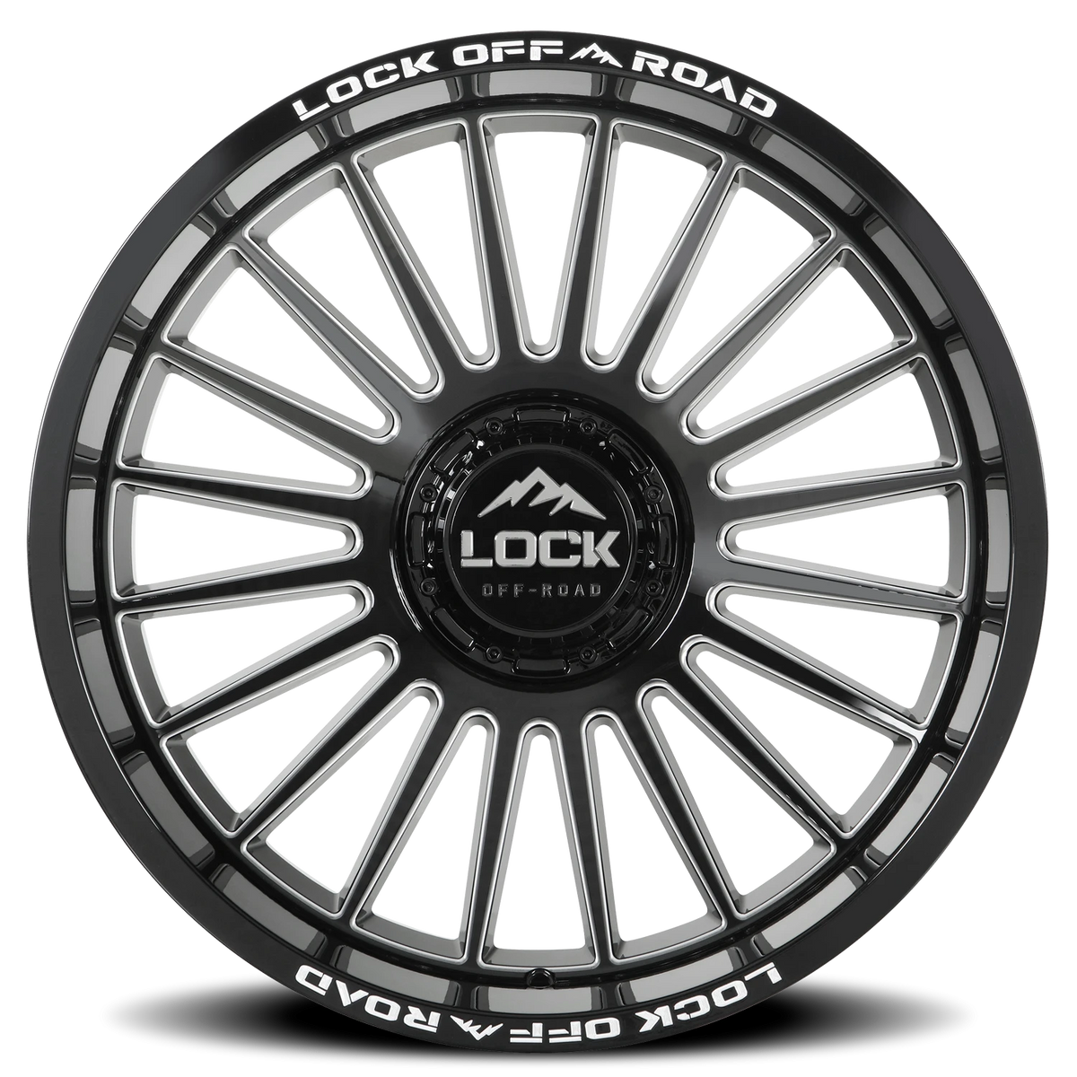 Lock Offroad Invasion Gloss Black W/ Milling 22x12 -44 5x127|5x139.7mm 87.1mm