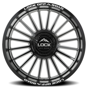 Lock Offroad Invasion Gloss Black W/ Milling 20x10 -18 5x127|5x139.7mm 87.1mm