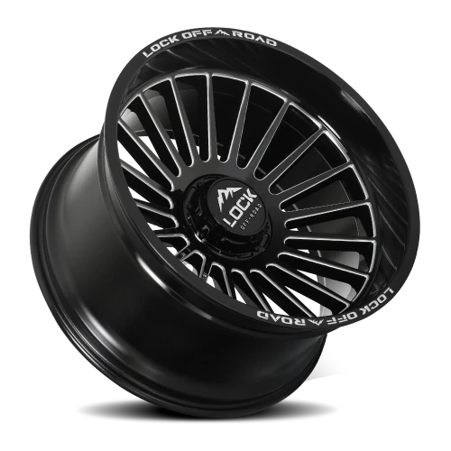 Lock Offroad Invasion Gloss Black W/ Milling 22x12 -44 6x135|6x139.7mm 106.2mm - Wheelwiz