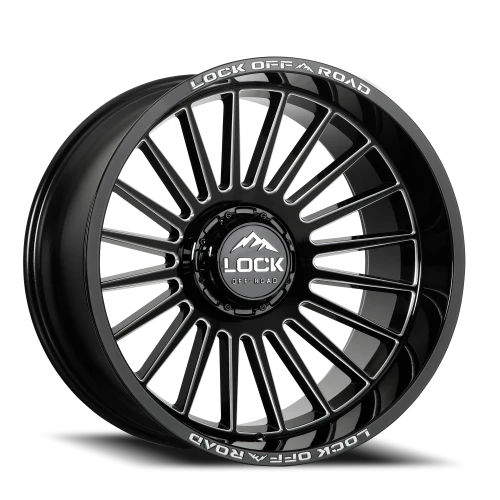 Lock Offroad Invasion Gloss Black W/ Milling 22x12 -44 8x170mm 125.2mm
