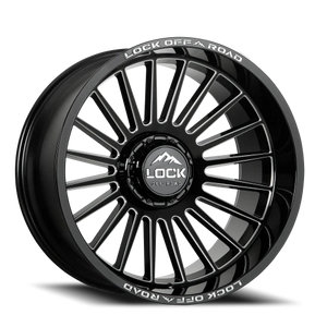Lock Offroad Invasion Gloss Black W/ Milling 20x10 -18 8x165.1mm 125.2mm