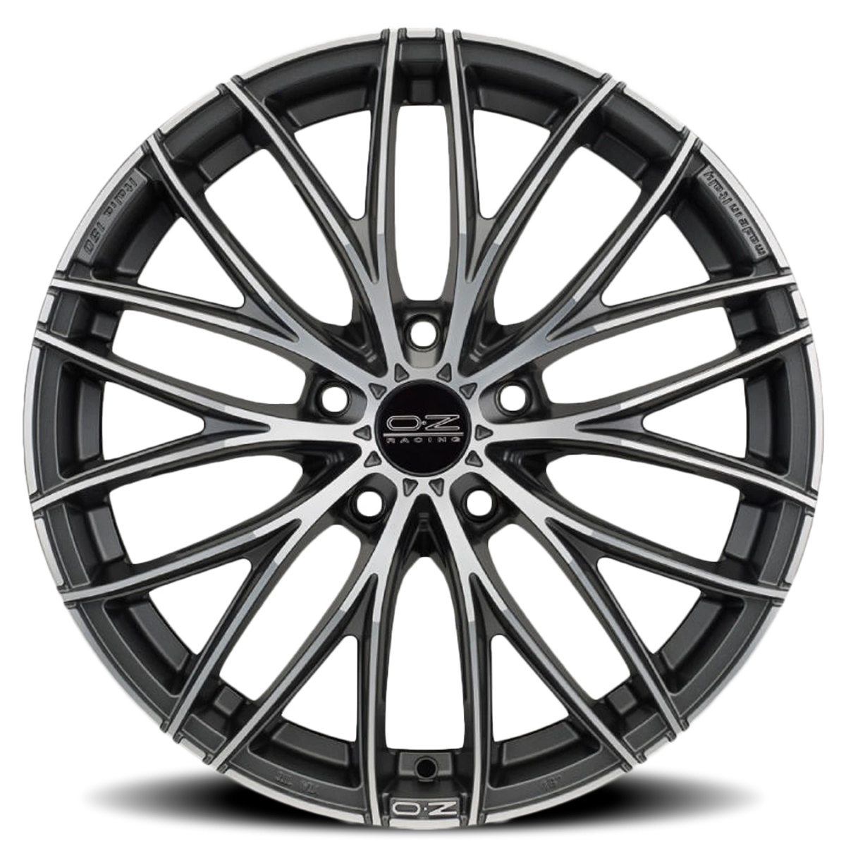 OZ Racing Italia 150 Matte Dark Graphite W/ Diamond Cut 17x7 +48 5x100mm 68mm - Wheelwiz