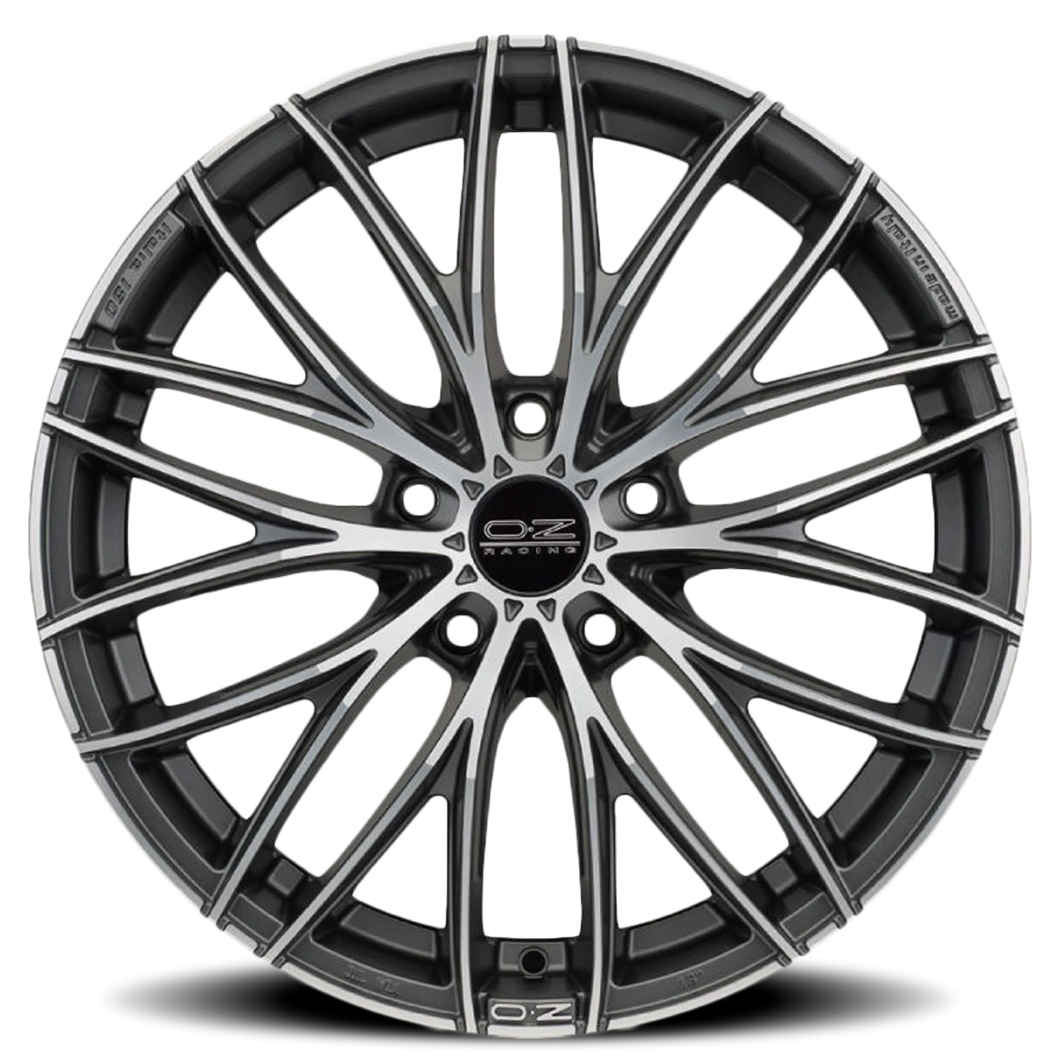 OZ Racing Italia 150 Matte Dark Graphite W/ Diamond Cut 18x8 +48 5x112mm 75mm - Wheelwiz
