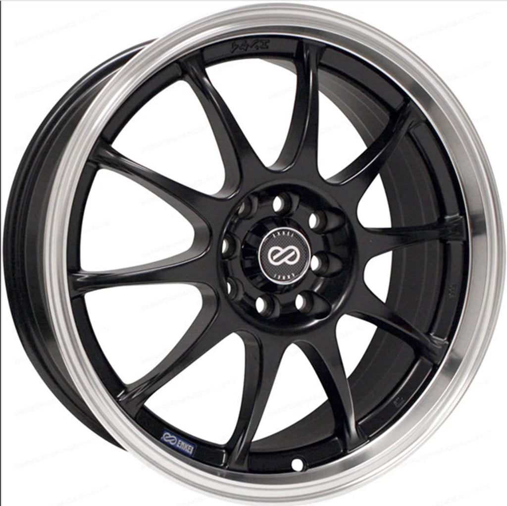 Enkei J10 Black Paint 17x7 +38 5x100|5x114.3mm 72.6mm– Wheelwiz