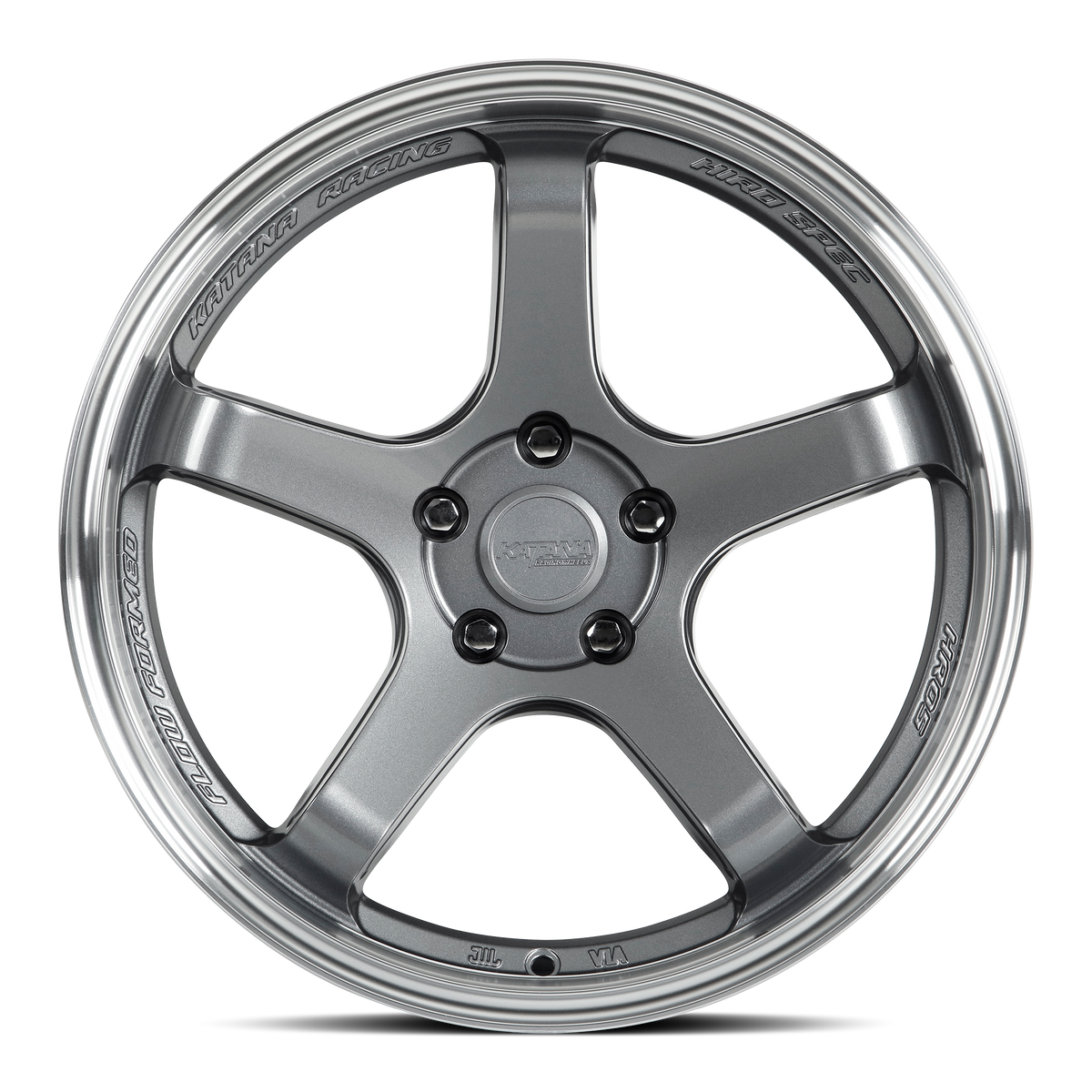 Katana HR05 Gloss Gunmetal Machined Lip 18x9.5 +22 5x112mm 73.1mm