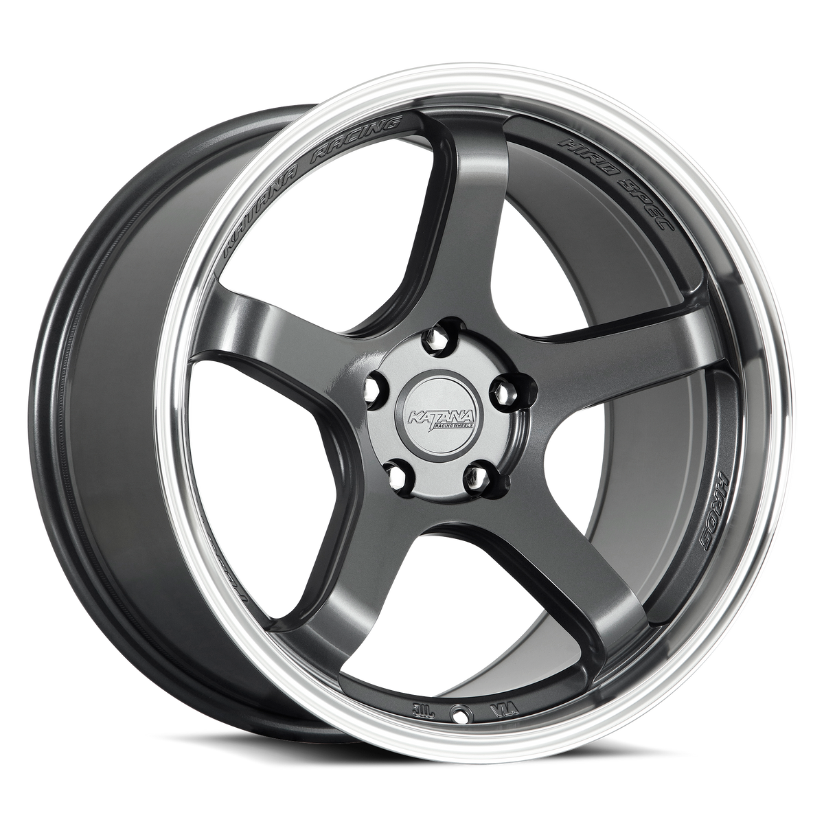 Katana HR05 Gloss Gunmetal Machined Lip 18x9.5 +38 5x100mm 73.1mm