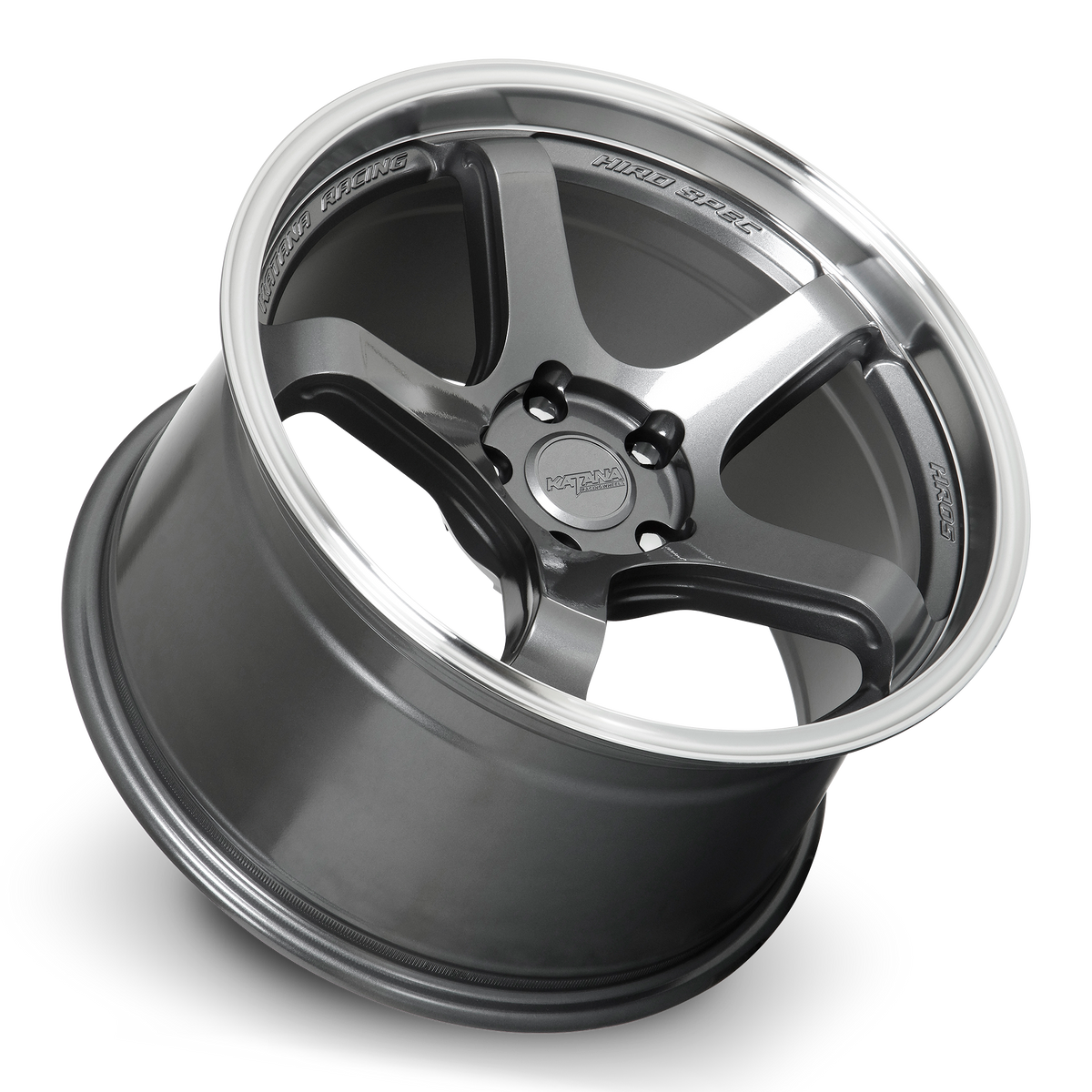 Katana HR05 Gloss Gunmetal Machined Lip 18x9.5 +22 5x120mm 73.1mm