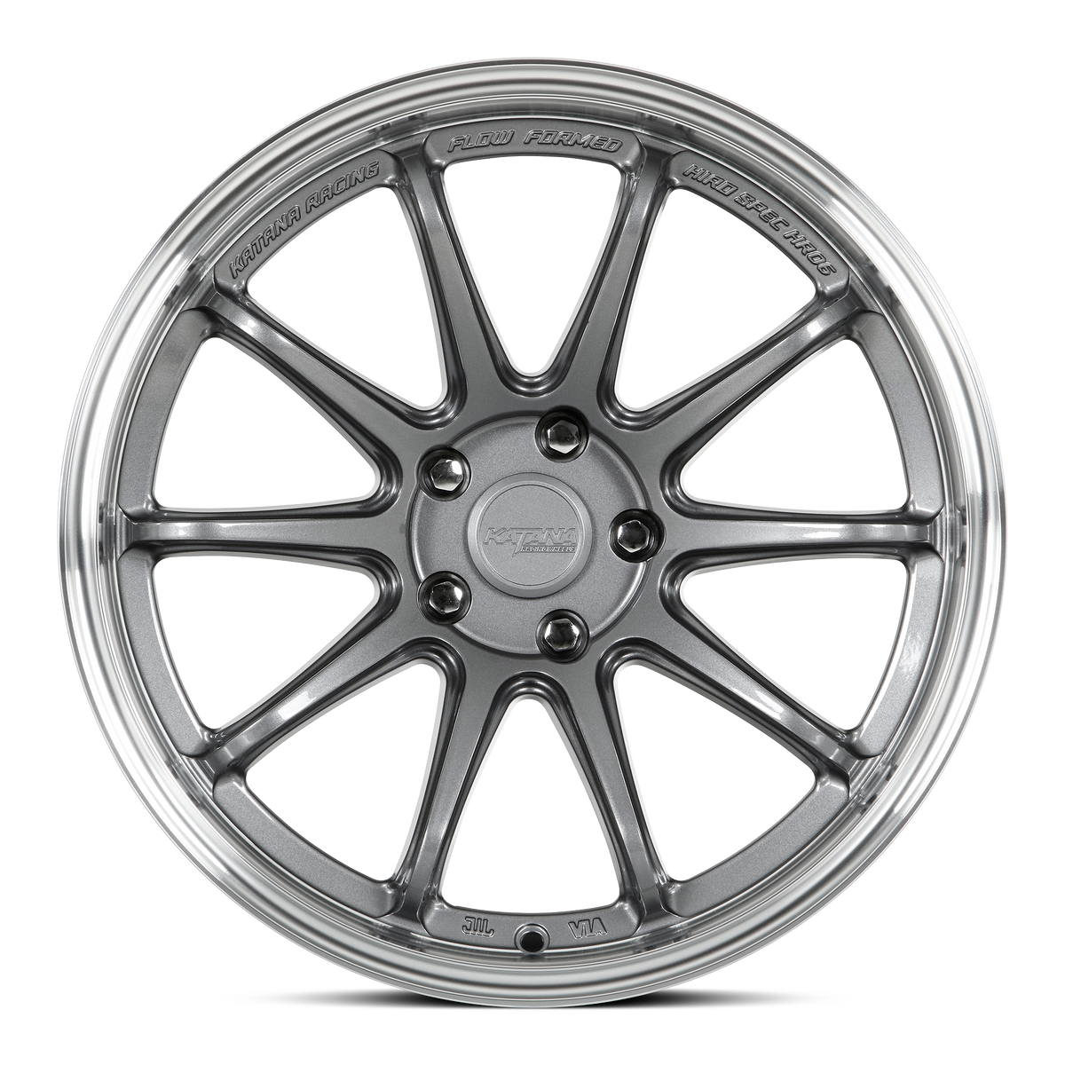 Katana HR06 Gloss Gunmetal Machined Lip 18x9.5 +22 5x112mm 73.1mm