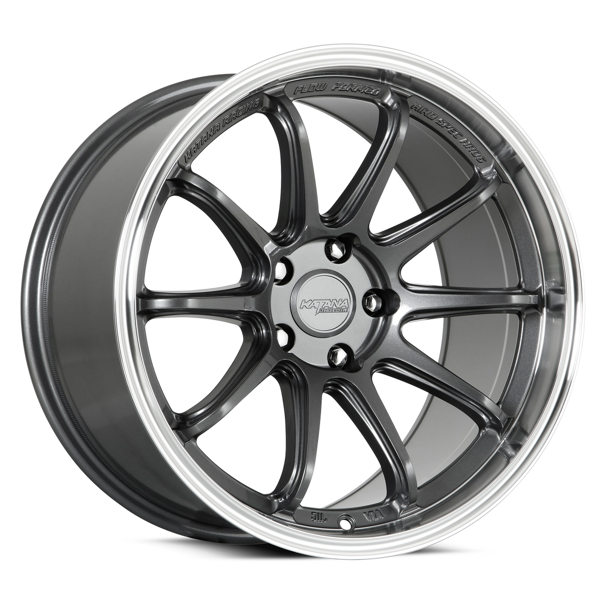 Katana HR06 Gloss Gunmetal Machined Lip 18x9.5 +38 5x100mm 73.1mm