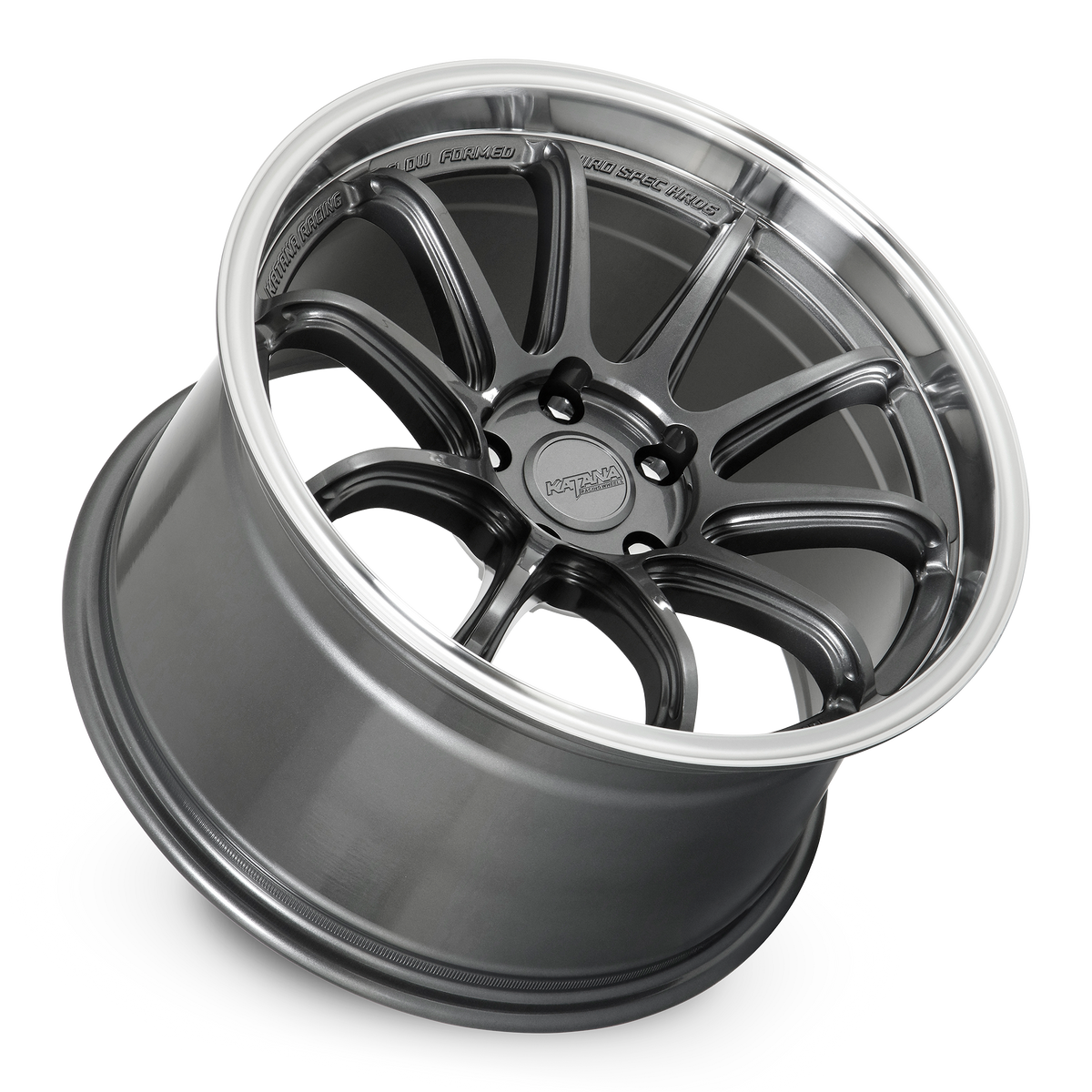 Katana HR06 Gloss Gunmetal Machined Lip 18x9.5 +22 5x112mm 73.1mm
