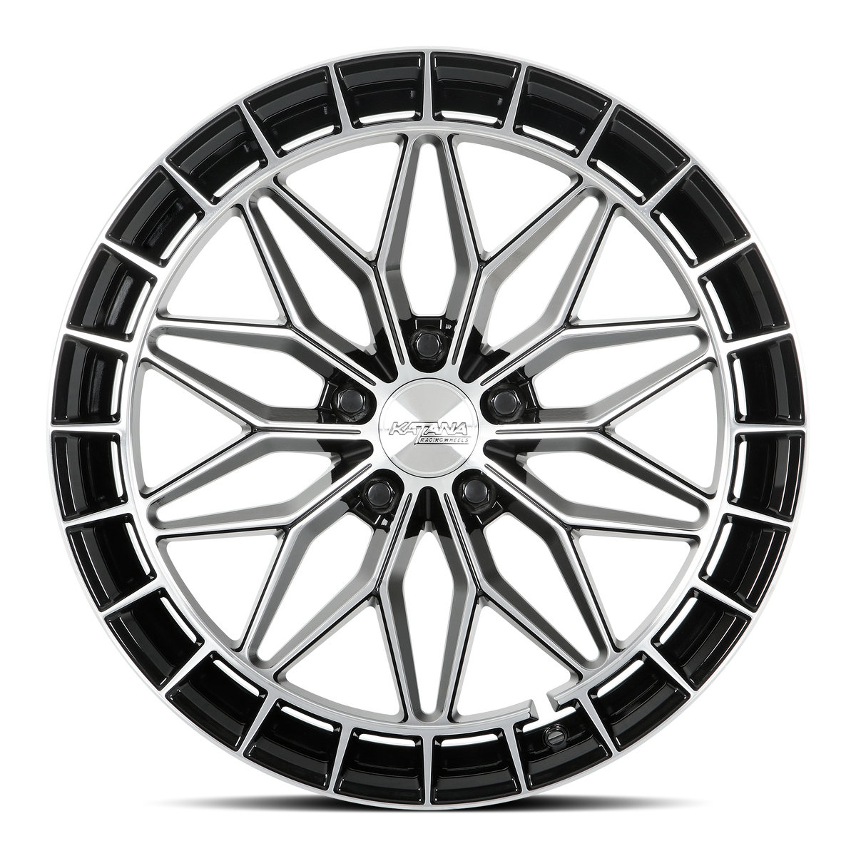 Katana KR12 Gloss Black Machined Face 17x7.5 +40 5x114.3mm 73.1mm