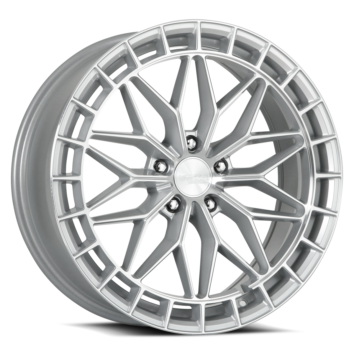 Katana KR12 Gloss Silver Machined Face 17x7.5 +40 5x100mm 73.1mm