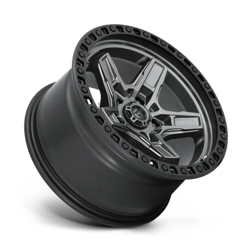 Fuel Offroad D698 KICKER Matte Gunmetal Black Bead Ring 17x9 -12 5x127mm 71.5mm - Wheelwiz