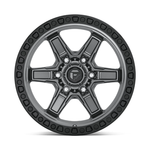Fuel Offroad D698 KICKER Matte Gunmetal Black Bead Ring 17x9 +1 6x114.3mm 66.1mm
