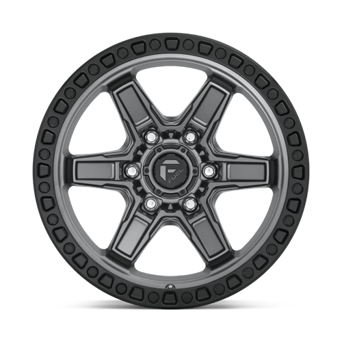 Fuel Offroad D698 KICKER Matte Gunmetal Black Bead Ring 17x9 +1 6x139.7mm 106.1mm - Wheelwiz