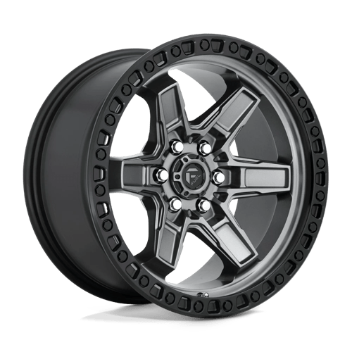Fuel Offroad D698 KICKER Matte Gunmetal Black Bead Ring 17x9 +12 6x114.3mm 66.1mm - Wheelwiz