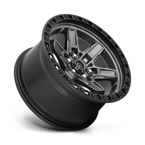 Fuel Offroad D698 KICKER Matte Gunmetal Black Bead Ring 17x9 +12 6x114.3mm 66.1mm - Wheelwiz