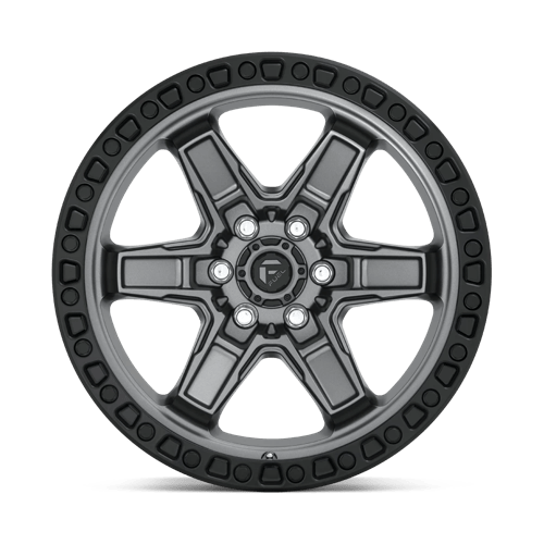 Fuel Offroad D698 KICKER Matte Gunmetal Black Bead Ring 17x9 +12 6x114.3mm 66.1mm - Wheelwiz