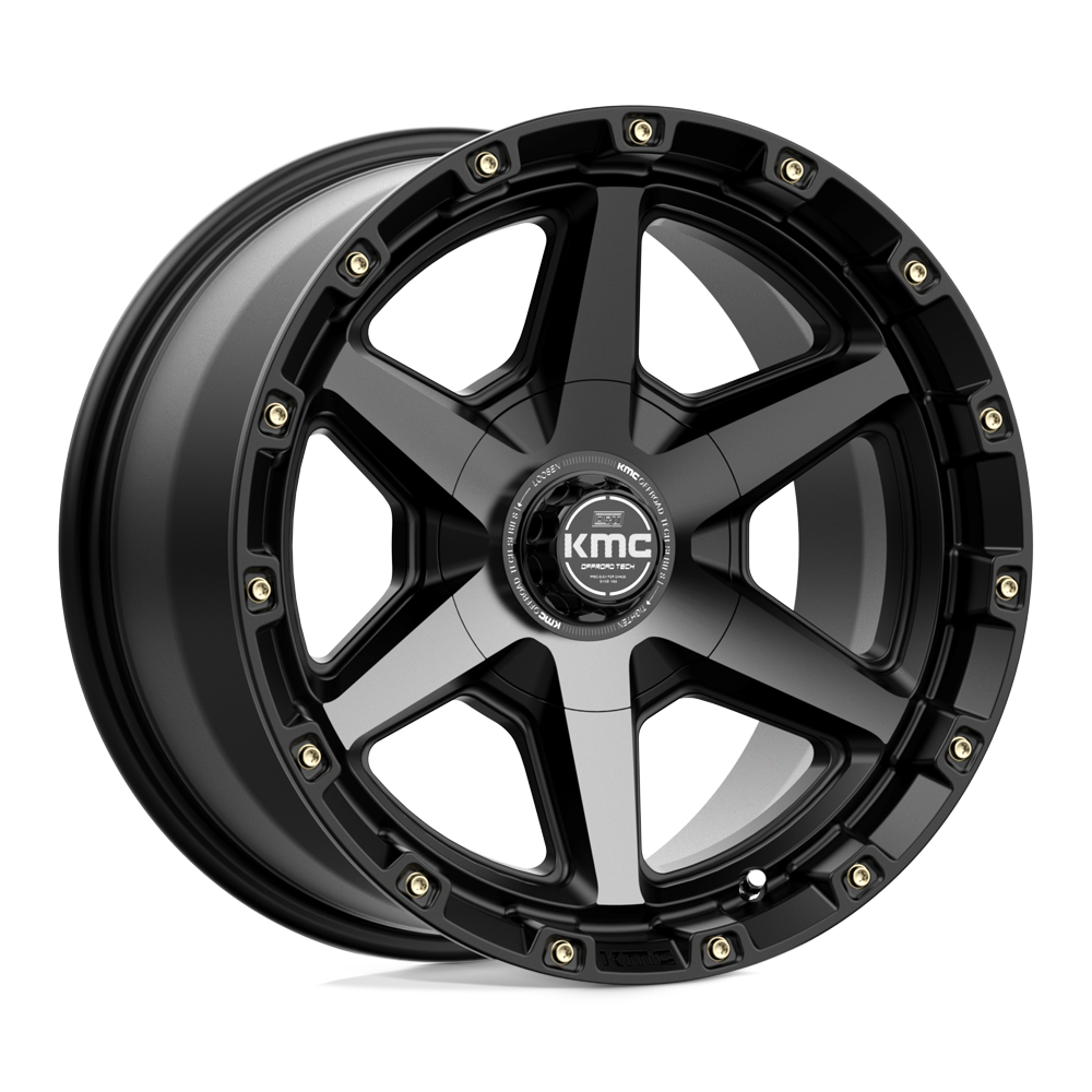 KMC KM101 TEMPO Satin Black With Gray Tint 17x9 +18 5x127|5x139.7mm 78.1mm - WheelWiz