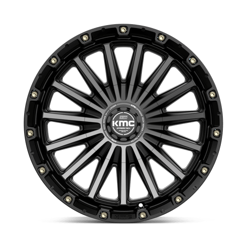 KMC KM102 SIGNAL Satin Black W/ Gray Tint 17x9 +18 6x135|6x139.7mm 106.1mm - Wheelwiz