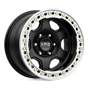 KMC KM233 HEX BEADLOCK Satin Black 17x9 -38 5x127mm 71.5mm - WheelWiz