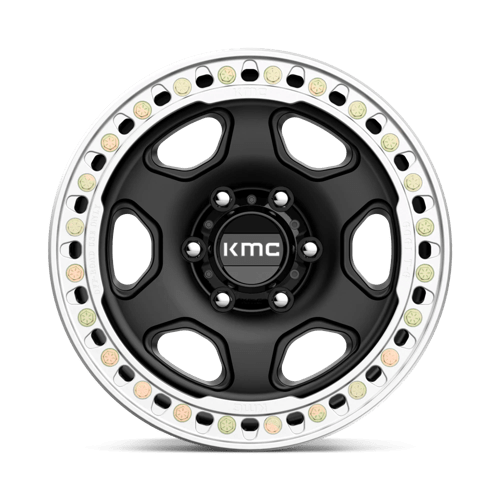 KMC KM233 HEX BEADLOCK Satin Black 17x9 -38 5x127mm 71.5mm - WheelWiz