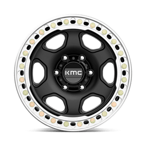 KMC KM233 HEX BEADLOCK Satin Black 17x9 -38 5x127mm 71.5mm - WheelWiz