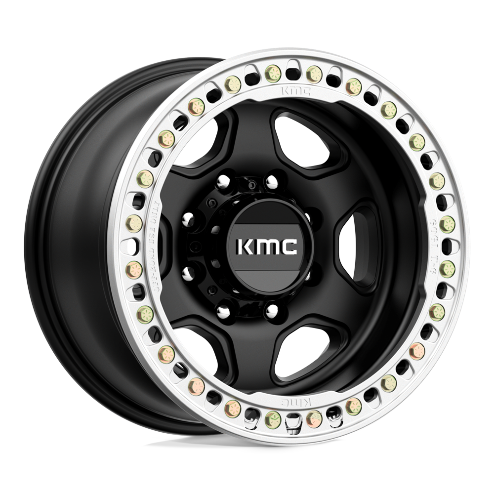 KMC KM233 HEX BEADLOCK Satin Black 17x9 -38 8x165.1mm 125.1mm - WheelWiz
