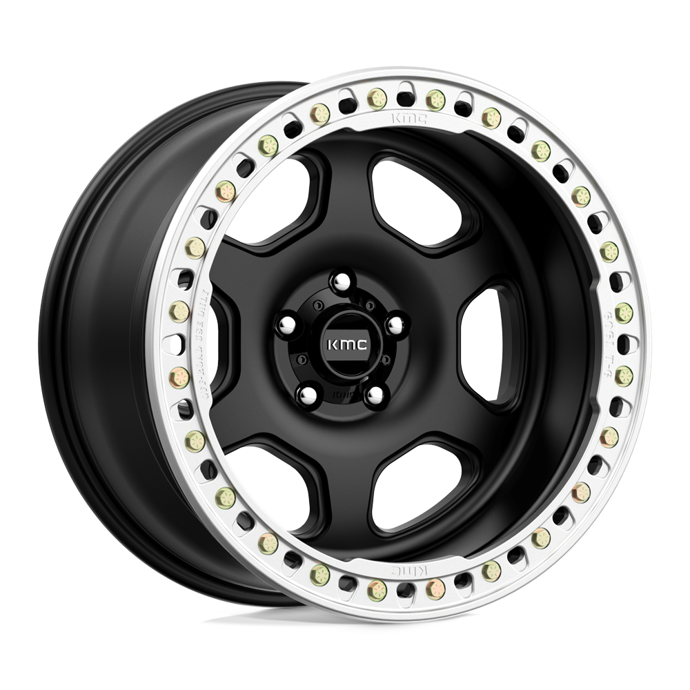 KMC KM233 HEX BEADLOCK Satin Black 20x10 -48 5x127mm 71.5mm - WheelWiz