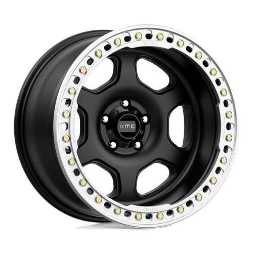 KMC KM233 HEX BEADLOCK Satin Black 20x10 -48 5x127mm 71.5mm - WheelWiz