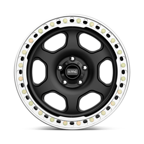 KMC KM233 HEX BEADLOCK Satin Black 20x10 -48 5x127mm 71.5mm - WheelWiz