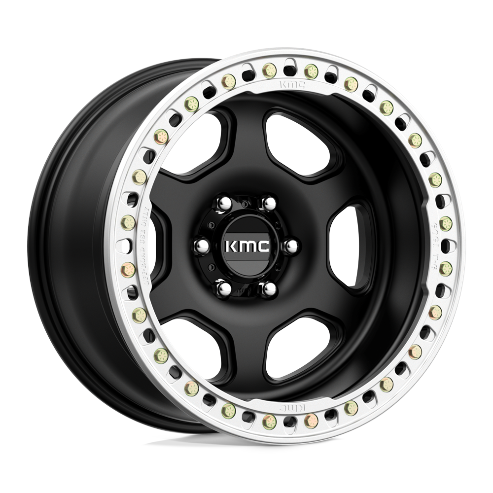 KMC KM233 HEX BEADLOCK Satin Black 20x10 -48 6x139.7mm 108mm - WheelWiz