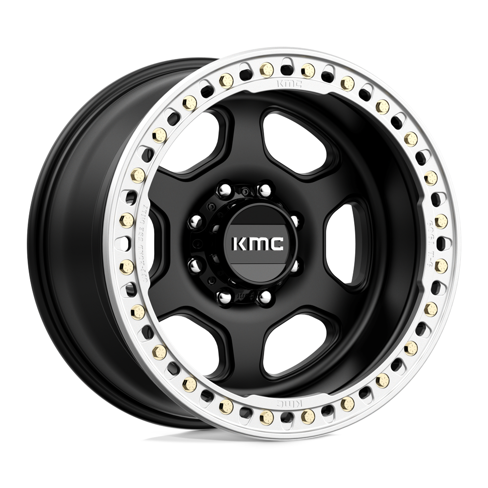 KMC KM233 HEX BEADLOCK Satin Black 20x10 -48 8x165.1mm 125.1mm - WheelWiz