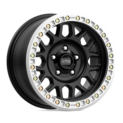KMC KM234 GRENADE DESERT BEADLOCK Satin Black 20x9 -12 Custom 72.6mm - Wheelwiz