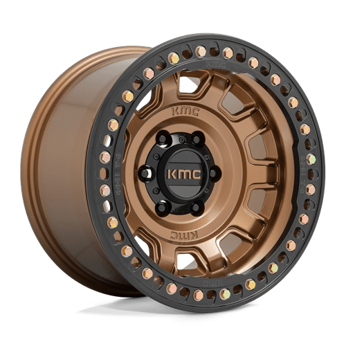 KMC KM236 TANK BEADLOCK Matte Bronze 17x9 -15 5x127mm 71.5mm - Wheelwiz