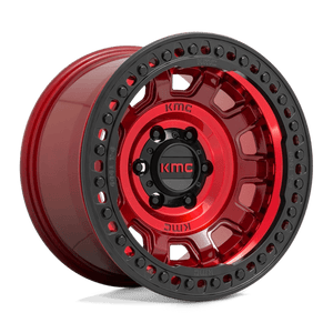 KMC KM236 TANK BEADLOCK Candy Red 17x9 -38 8x170mm 125.1mm - Wheelwiz