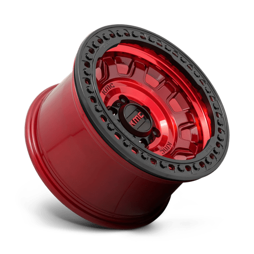 KMC KM236 TANK BEADLOCK Candy Red 17x9 -15 5x127mm 71.5mm - Wheelwiz