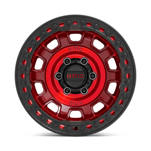 KMC KM236 TANK BEADLOCK Candy Red 17x9 -38 8x170mm 125.1mm - Wheelwiz
