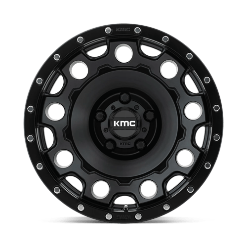 KMC KM529 HOLESHOT Satin Black 17x8.5 +34 5x127mm 71.5mm - Wheelwiz