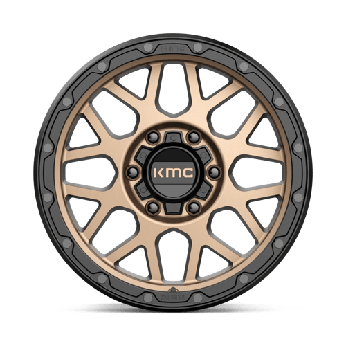 KMC KM535 GRENADE OFF-ROAD Matte Bronze W/ M-black Lip 17x9 +18 6x139.7mm 106.1mm - Wheelwiz