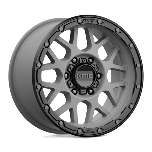 KMC KM535 GRENADE OFF-ROAD Matte Gray Matte Black Lip 17x9 +18 6x139.7mm 106.1mm - WheelWiz