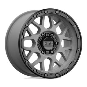 KMC KM535 GRENADE OFF-ROAD Matte Gray W/ Matte Black Lip 17x9 +18 6x120mm 66.9mm - Wheelwiz