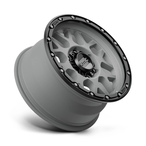 KMC KM535 GRENADE OFF-ROAD Matte Gray W/ Matte Black Lip 17x9 +18 6x120mm 66.9mm - Wheelwiz