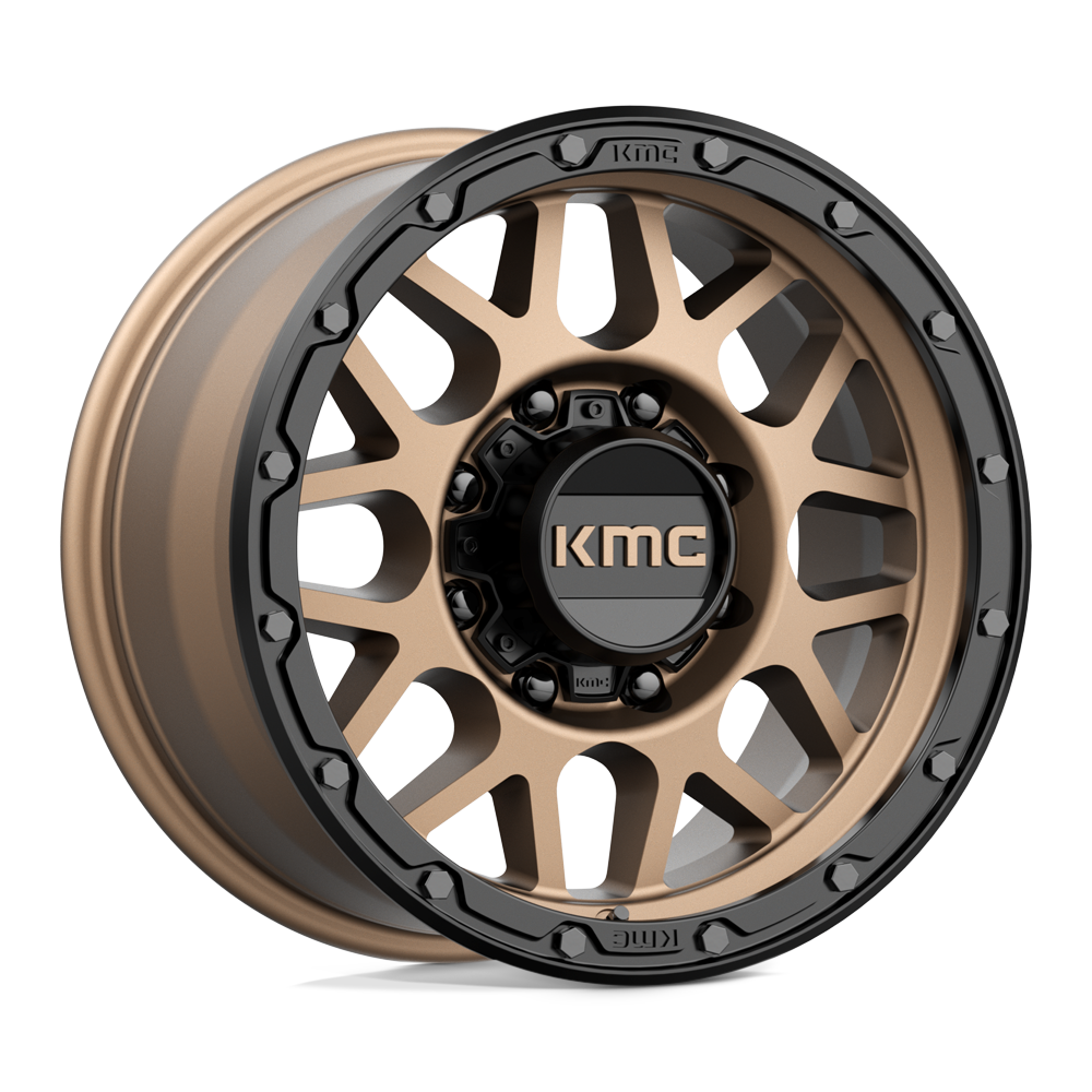 KMC KM535 GRENADE OFF-ROAD Matte Bronze Matte Black Lip 17x9 +18 8x180mm 124.2mm - WheelWiz