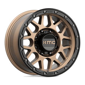 KMC KM535 GRENADE OFF-ROAD Matte Bronze Matte Black Lip 17x9 +18 8x180mm 124.2mm - WheelWiz