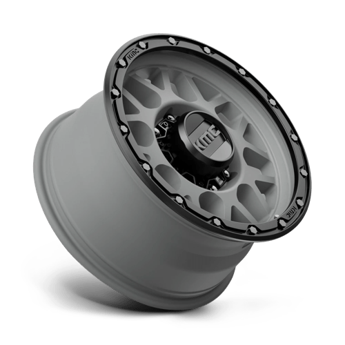 KMC KM535 GRENADE OFF-ROAD Matte Gray W/ Matte Black Lip 17x9 +18 8x180mm 124.2mm - Wheelwiz