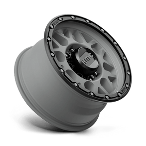 KMC KM535 GRENADE OFF-ROAD Matte Gray W/ Matte Black Lip 17x9 +18 8x180mm 124.2mm - Wheelwiz