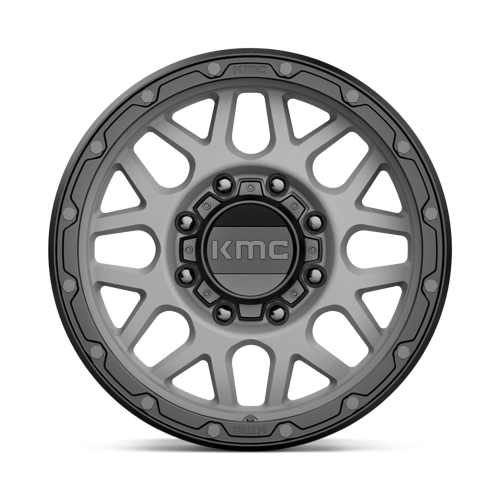 KMC KM535 GRENADE OFF-ROAD Matte Gray W/ Matte Black Lip 17x9 +18 8x165.1mm 125.1mm - Wheelwiz